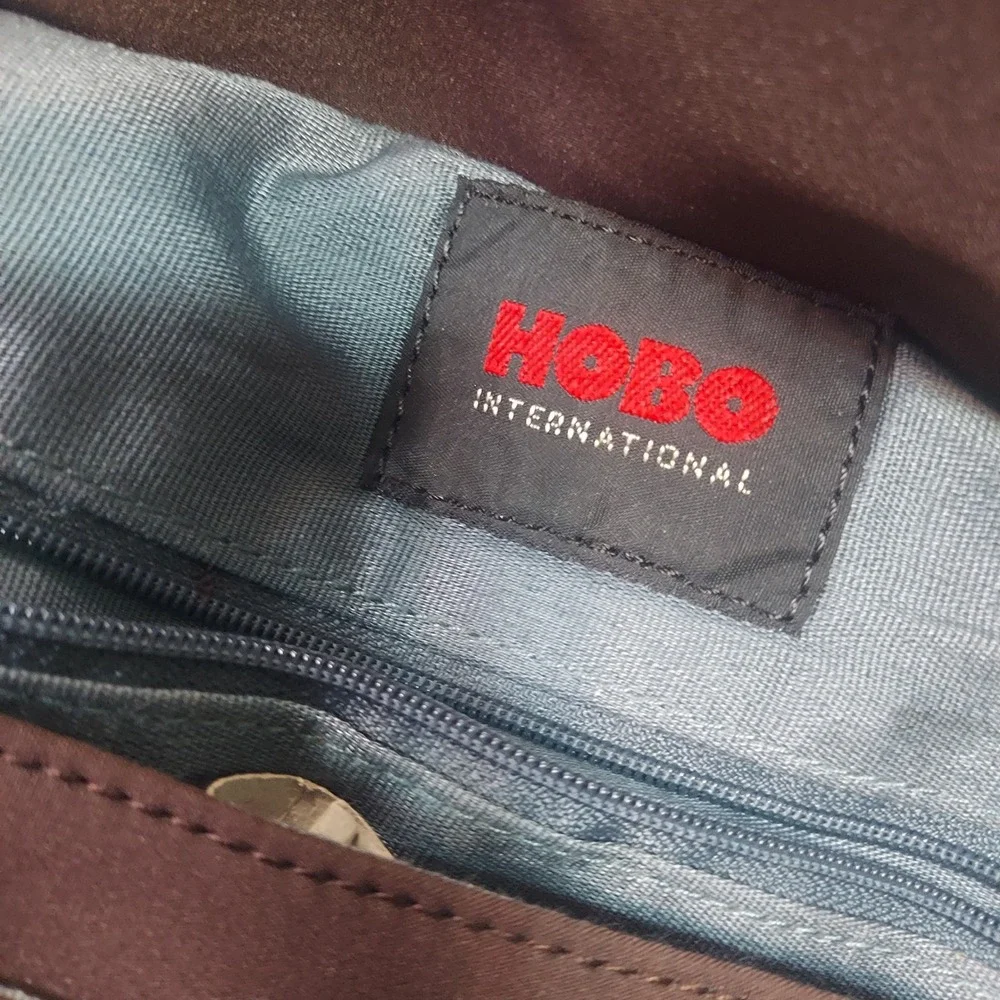 Hobo International Brown‎ Nylon Crossbody Bag Adjustable Strap Zip Pockets